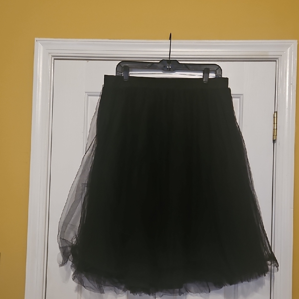 Charlotte Russe Black A-Line Tulle Skirt